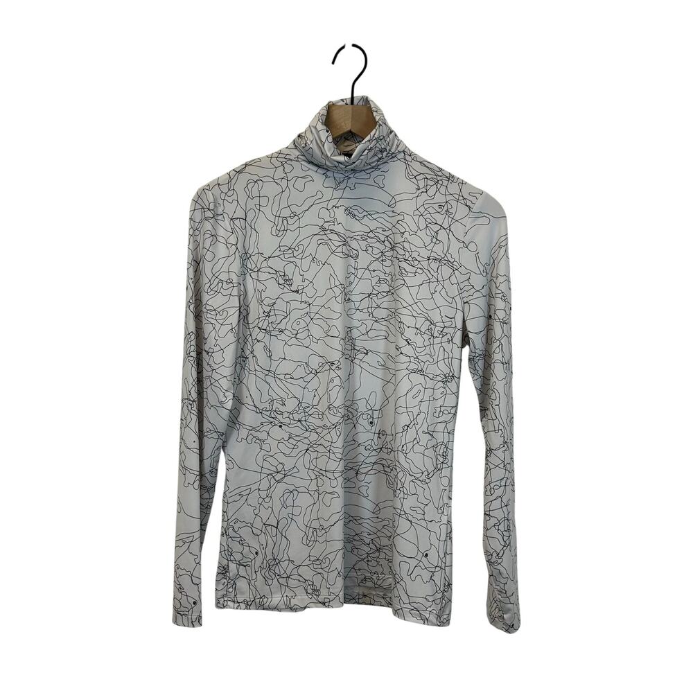 PXG Parsons Extreme Golf LS White & Black Mock Outline Fairway Shirt Size S‎